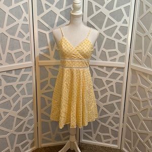 Yellow embroidered dress